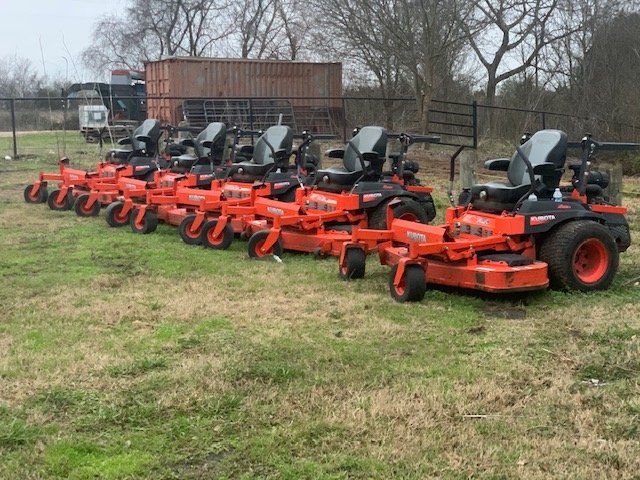 Commercial lawn care Huntsville TX mower fleet from Rockin' D Services