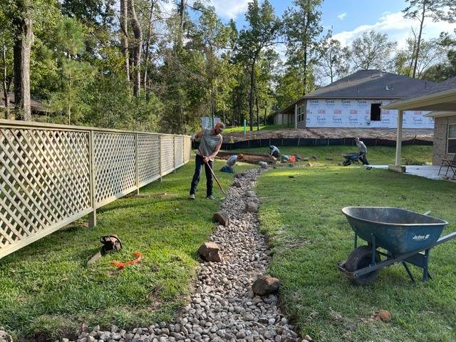 Drainage solution installation by Rockin' D Services in Huntsville TX